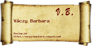 Váczy Barbara névjegykártya